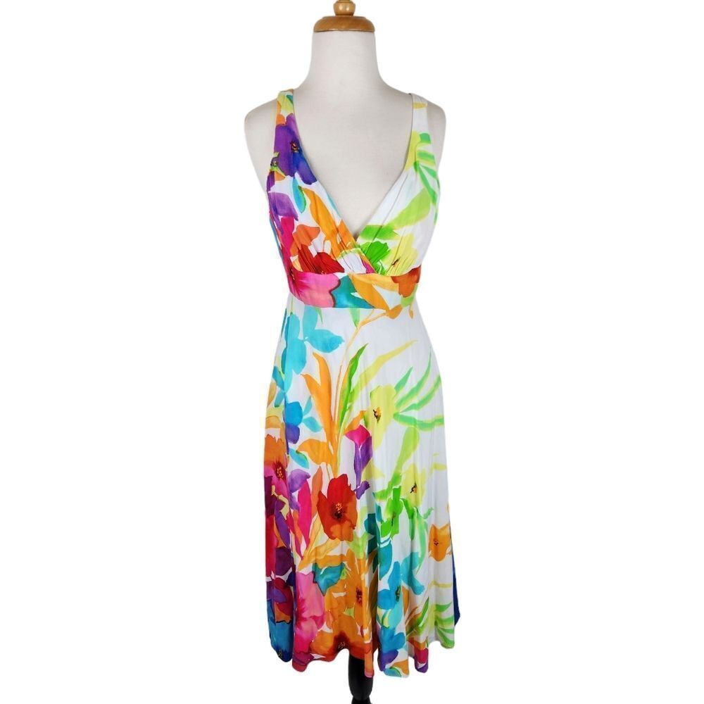 JAMS WORLD Dreamland Floral Tropical Summer 50 Year Anniversary Midi Dress M